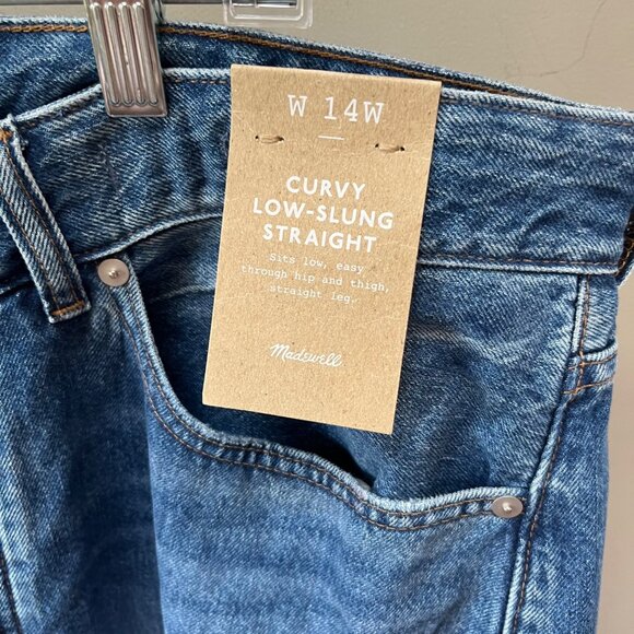 NEW Madewell Plus Curvy Low-Slung Straight Jeans in Palmina Wash- 14W - Picture 2 of 7